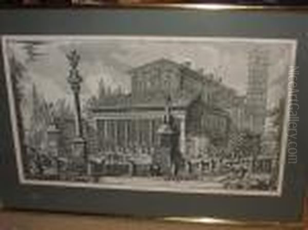 Veduta Della Basilica Di S Lorenzo Juor Delle Mura Oil Painting by Giovanni Battista Piranesi
