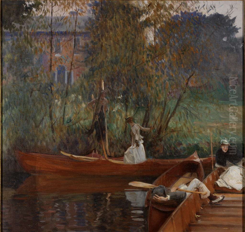 A Boating Party Oil Painting by John Singer Sargent