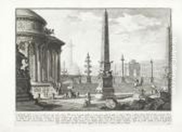 Opere Varie Di Architettura, 
Prospettive, Grotteschi, Antichita Sul Gusto Degli Antichi Romani. Oil Painting by Giovanni Battista Piranesi