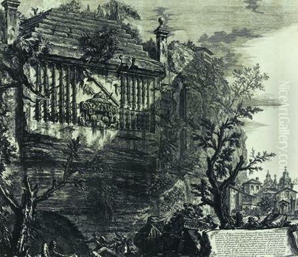 Seplocro Reggio? Del Monte 
Albano. Planche Des Antichita D'albano E Di Castelgandolfo. 530 X 620 Oil Painting by Giovanni Battista Piranesi