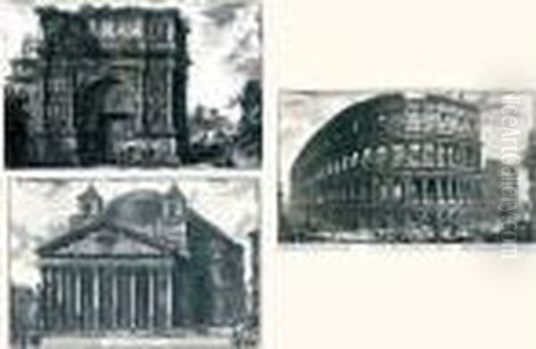 Vedute Di Roma, Recueil 
Composite De 50 Planches, Eau-forte, Dimensions Variees, Bonnes Marges, 
Belles Ou Tres Belles Epreuves Avant Les Numeros, En Tirage Romain, 
Romain Posthume Ou Du Premier Tirage Parisien, Montees Sur Onglet Dans 
Un Album 55  Oil Painting by Giovanni Battista Piranesi