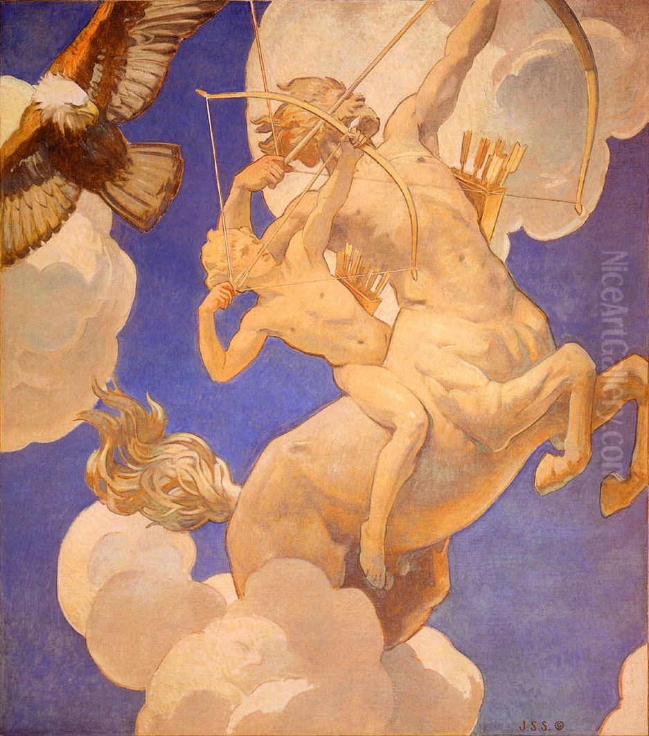 Chiron And Achilles Oil Painting by John Singer Sargent