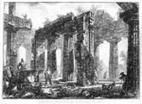 Vue Des Restes Du Derriere Du 
Pronaos Du Temple De Neptune ... Blatt Xiv Der Folge 