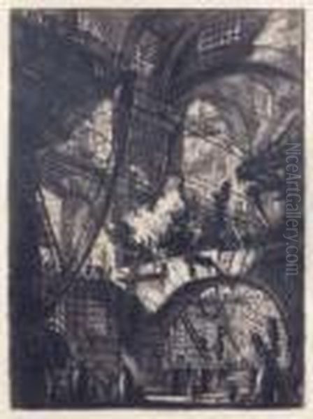 Le Chaudron Fumant. Planche Vi De La Suite Des Carceri. Oil Painting by Giovanni Battista Piranesi