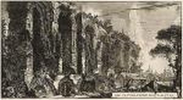 Del Castello Dell'acqua Giulia, 
Pl. Ix, From Le Rovine Del Castello Dell'acqua Giulia (we. 543; F. 410),
 1761 Oil Painting by Giovanni Battista Piranesi