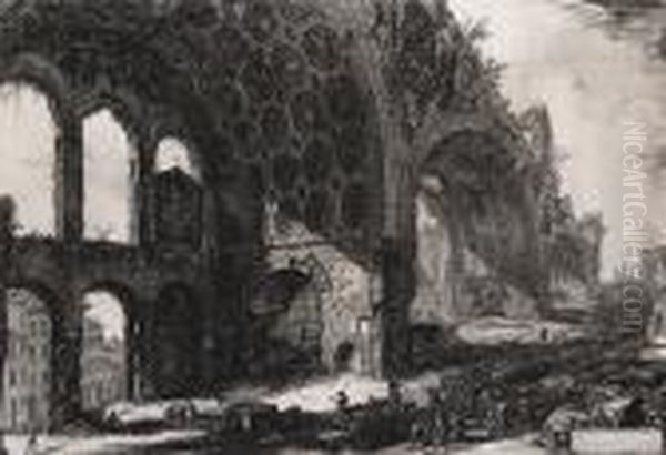 Veduta Degli Avanzi Del Tablino 
Della Casa Aurea De Nerone Detti Volgarmente It Tempio Della Pace (hind 
114) Oil Painting by Giovanni Battista Piranesi