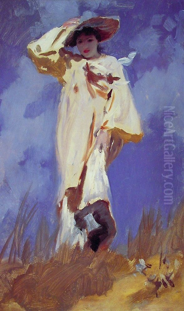 A Gust of Wind Oil Painting by John Singer Sargent