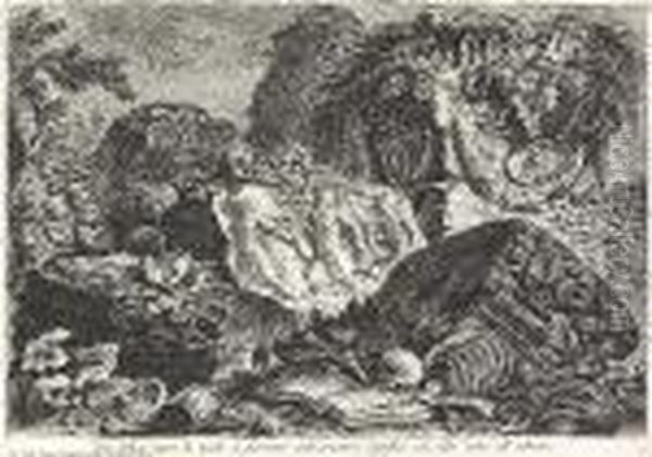 Ara Antica Sopra La Quale Si 
Facevano Anticamente I Sagrifizi, Con Altre Ruine All' Intorno, From 
Prima Parte Di Architetture E Prospettive Oil Painting by Giovanni Battista Piranesi