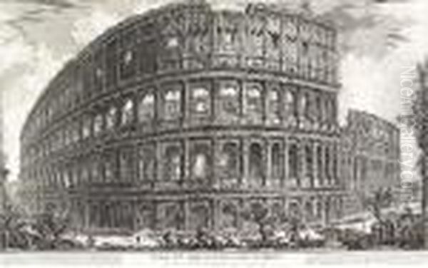 Xxxvii. Fig. I. Veduta 
Dell'anfiteatro Flavio Detto Il Colosseo, From Le Antichita Romane Oil Painting by Giovanni Battista Piranesi