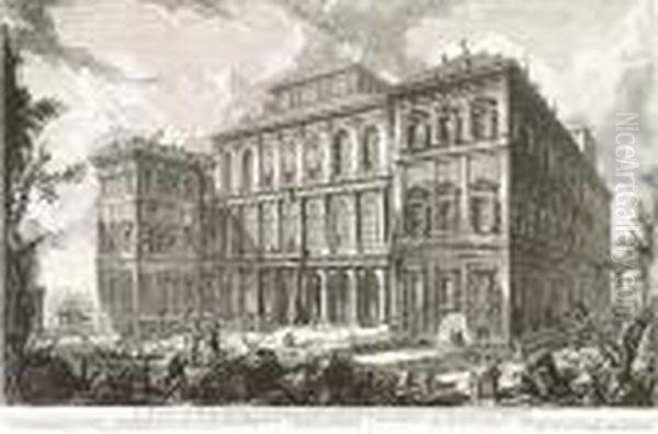 Veduta Sul Monte Quirinale Del 
Palazzo Dell' Eccellentissima Casa Barberini, From Vedute Di Roma Oil Painting by Giovanni Battista Piranesi