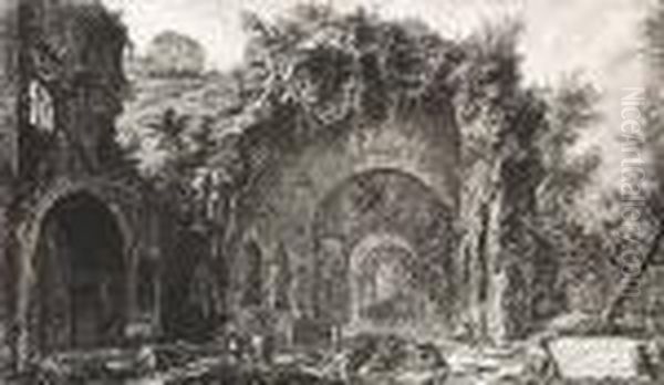 Veduta Della Fonte E Delle 
Spelonche D'egeria Fuor Della Porta Capena Or Di S. Seb..., From Vedute 
Di Roma Oil Painting by Giovanni Battista Piranesi