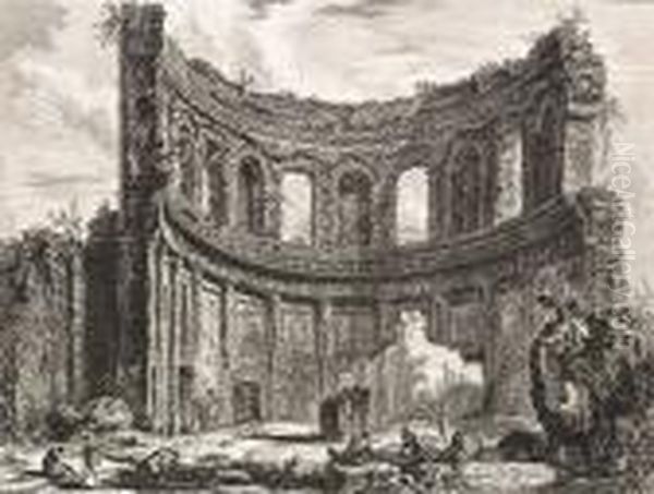 Avanzi Del Tempio Detto Di 
Appollo Nella Villa Adriana Vicino A Tivoli, From Vedute Di Roma Oil Painting by Giovanni Battista Piranesi