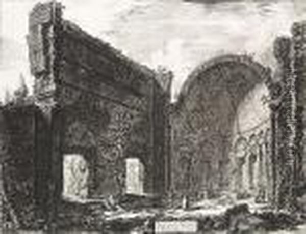 Avanzi Di Una Sala Appartenente 
Al Castro Pretorio Nella Villa Adriana In Tivoli, From Vedute Di Roma Oil Painting by Giovanni Battista Piranesi