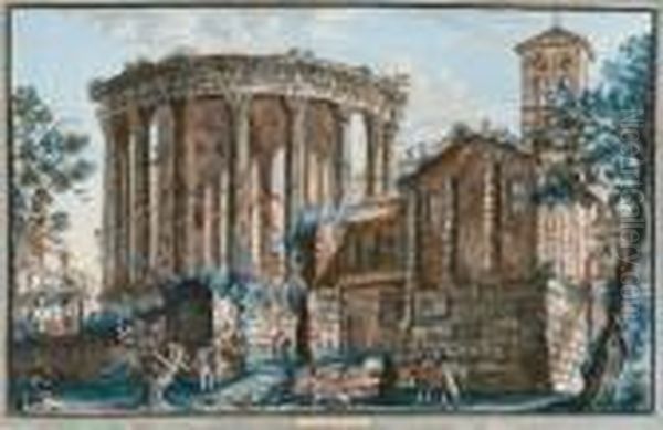 Tivoli, Il Tempio Della Sibilla
L'arco De' Pantani E La Salita Del Grillo Oil Painting by Giovanni Battista Piranesi