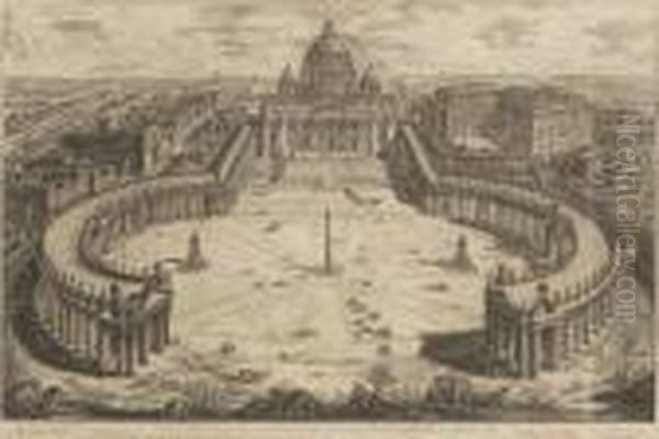 Veduta Dell' Insigne Basilica
 Vaticana ... Oil Painting by Giovanni Battista Piranesi