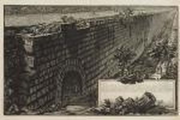 Two Etchings.
Veduta Del Ponte Ferrato Dagl'antiquari Detto Cestio Oil Painting by Giovanni Battista Piranesi