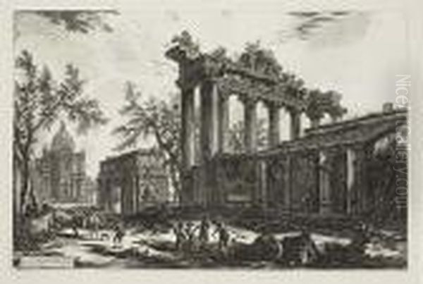 Two Etchings.
Veduta Del Tempio Detto Della Concordia Oil Painting by Giovanni Battista Piranesi