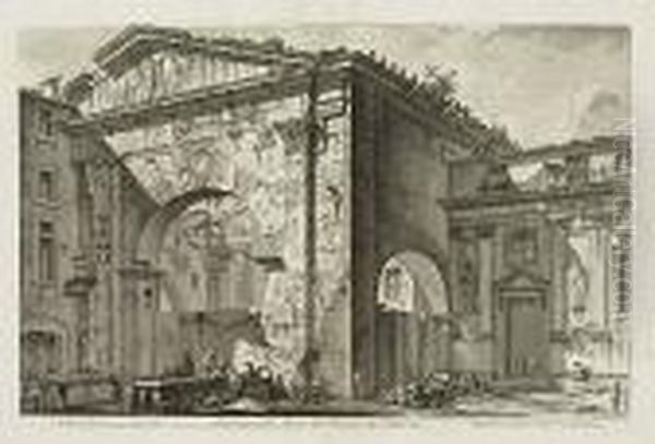 Two Etchings.
Veduta Degli Avanzi Del Foro Di Nerva Oil Painting by Giovanni Battista Piranesi