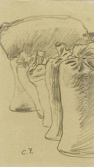 Study For La Recolte Des Pommes De Terres Oil Painting by Camille Pissarro