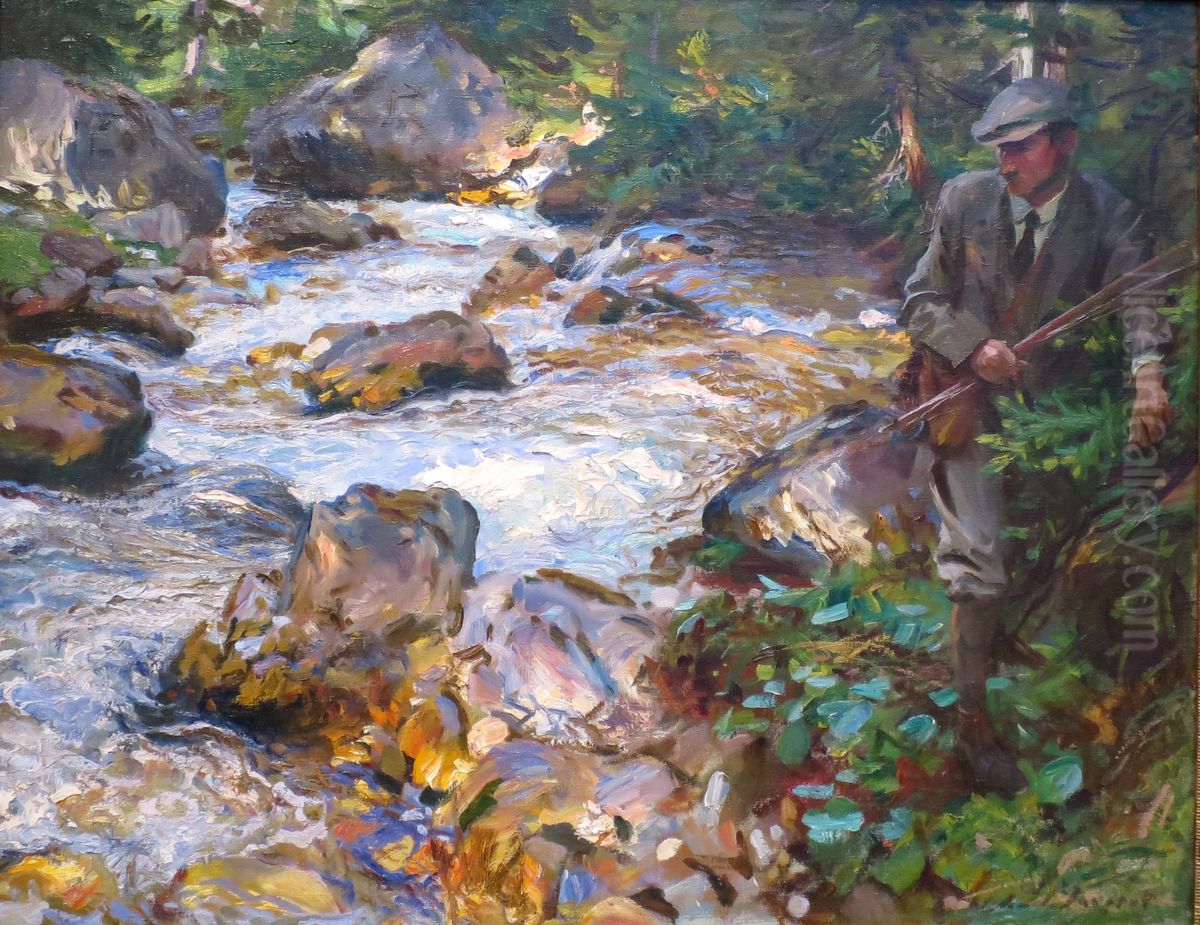 Trout Stream In The Tyrol Oil Painting by John Singer Sargent