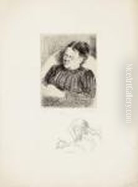 Grand-mere (la Femme De L'artiste) Oil Painting by Camille Pissarro