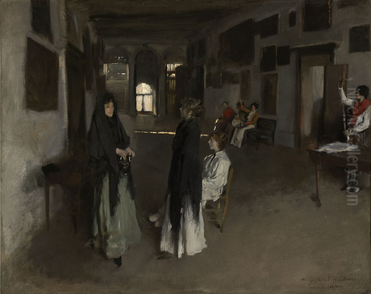 A Venetian Interior Oil Painting by John Singer Sargent