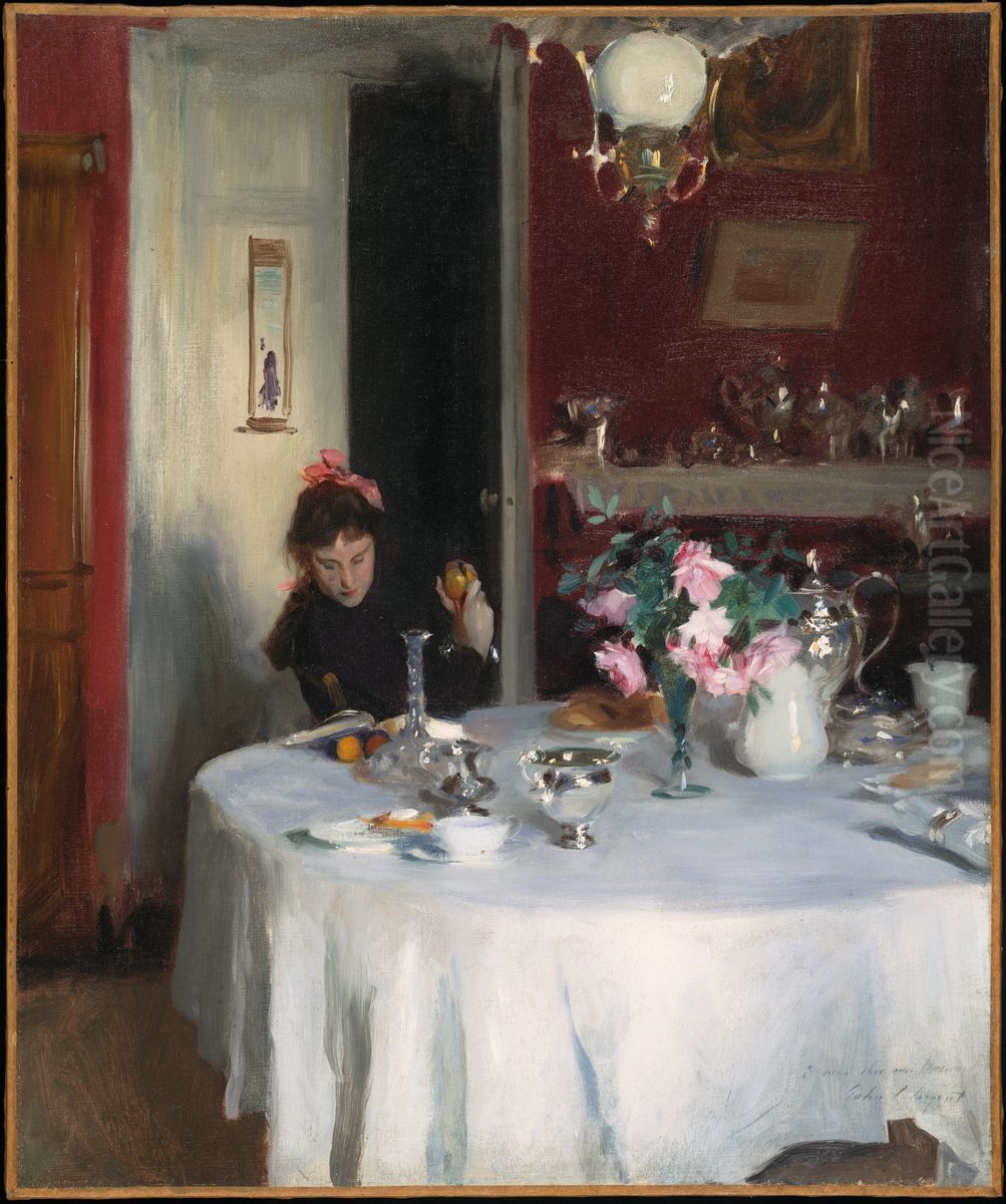 The Breakfast Table Oil Painting by John Singer Sargent