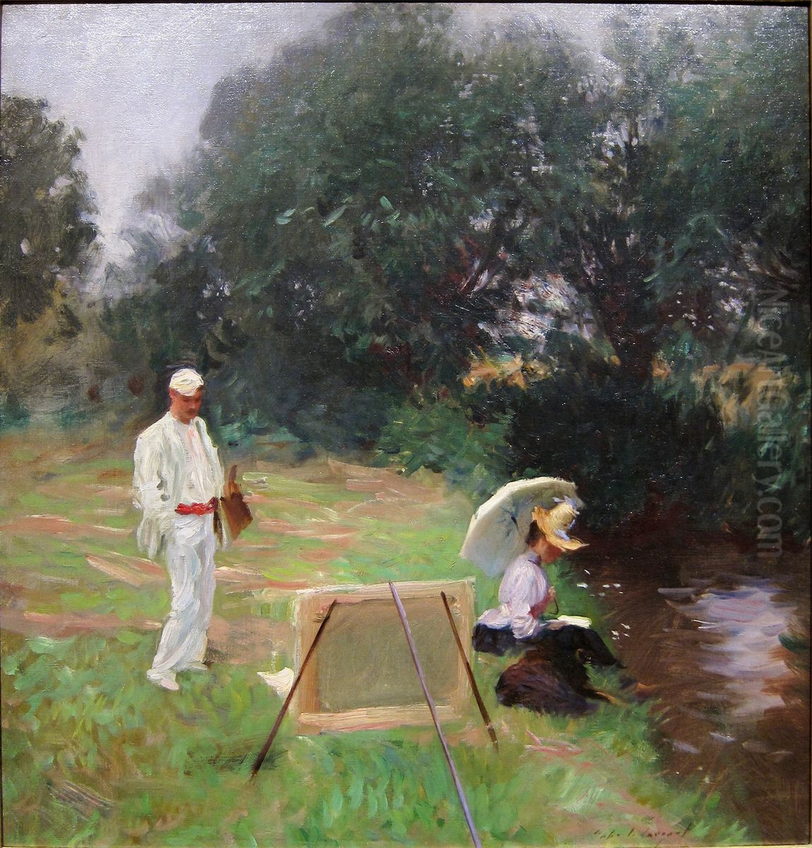 Dennis Miller Bunker Painting at Calcot Oil Painting by John Singer Sargent