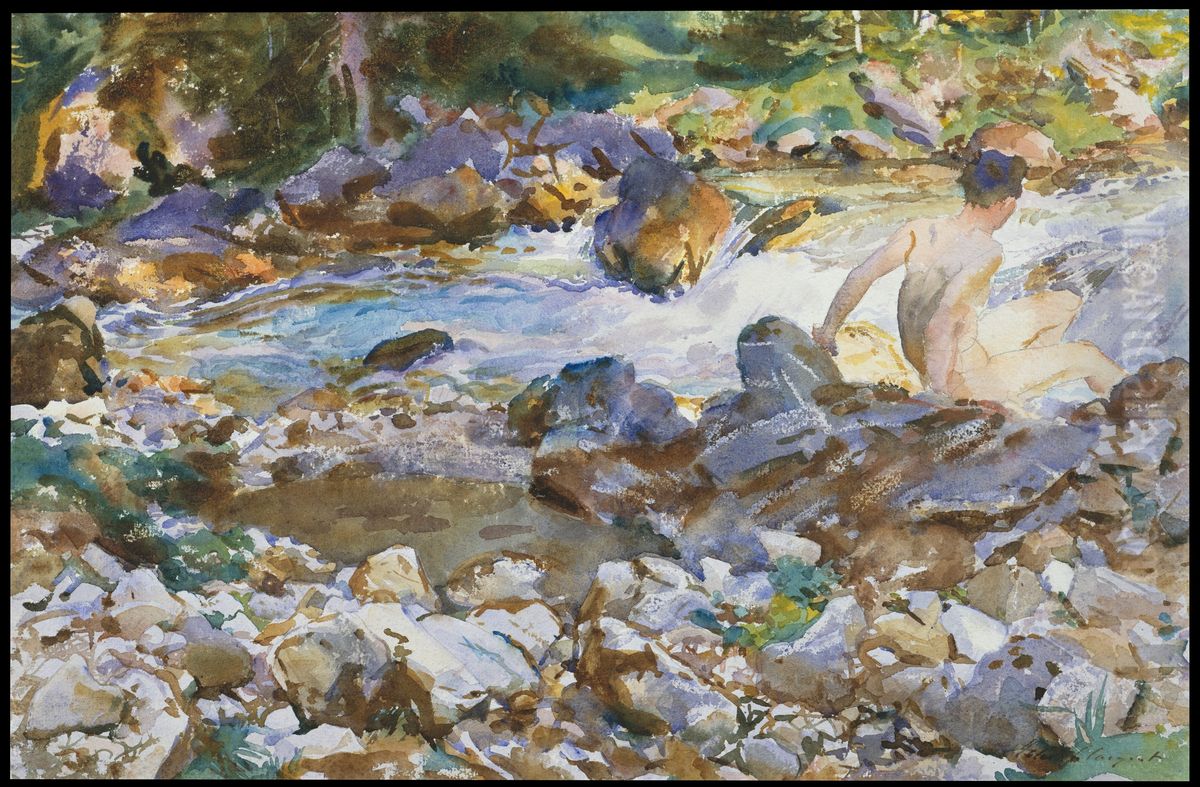 Mountain Stream Oil Painting by John Singer Sargent