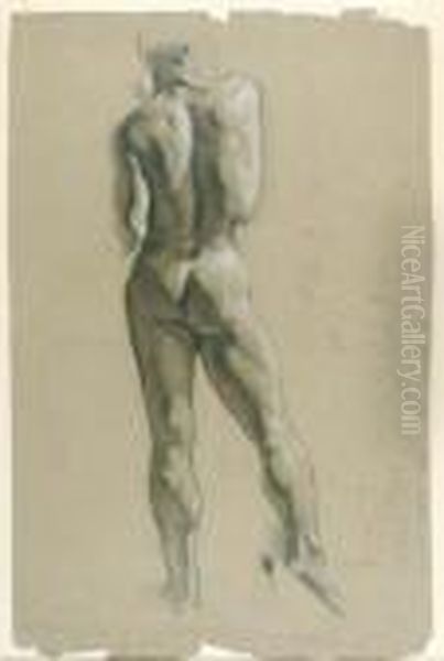 Estudio De Desnudo Masculino De Espaldas Oil Painting by Cecilio Pla