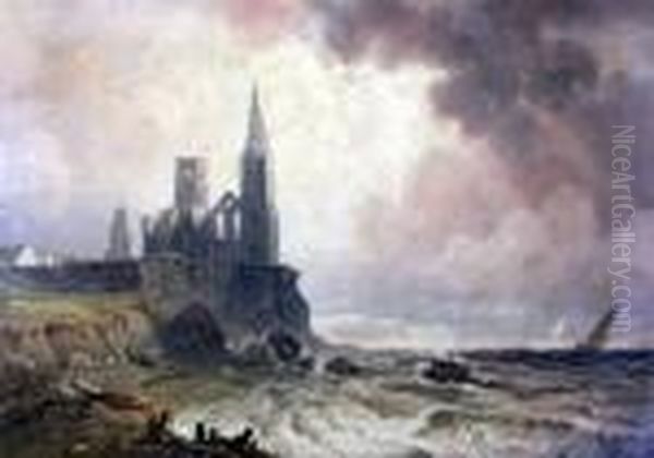 Reculeor Church, Kent Oil Painting by Nicholas Pocock