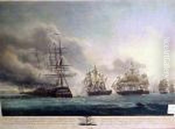 The Approach Of The British To 
The Attack Of French And Theglorious Victory Over The French Fleet Oil Painting by Nicholas Pocock