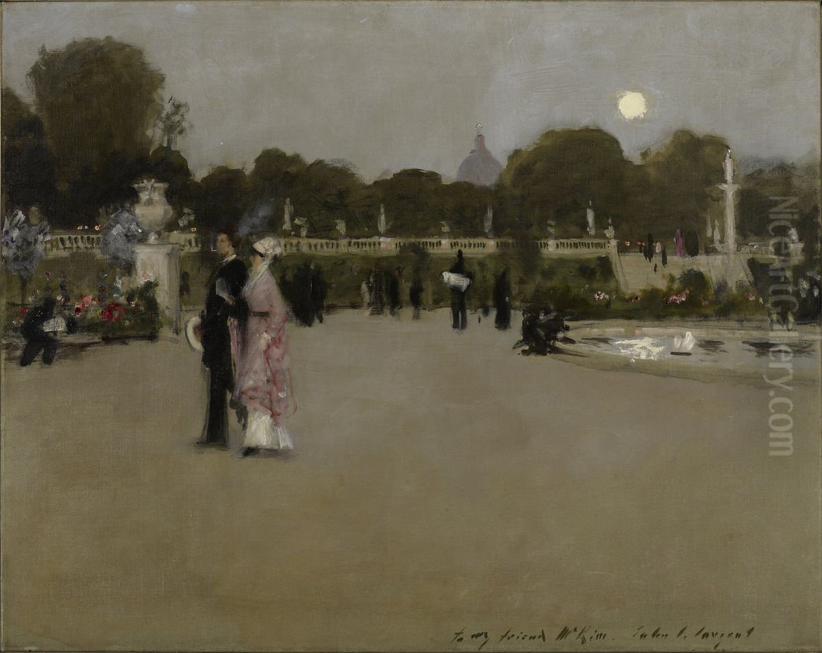 Luxembourg Gardens at Twilight Oil Painting by John Singer Sargent