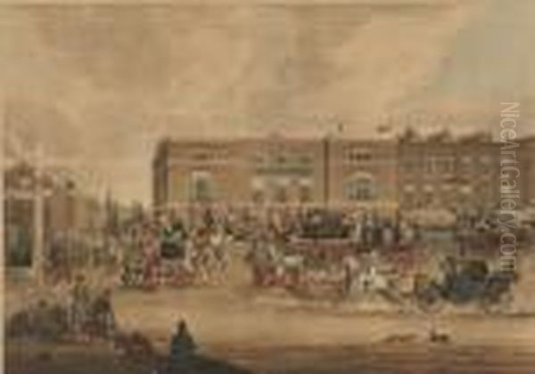 The Elephant And Castle On The Brighton Road Oil Painting by James Pollard