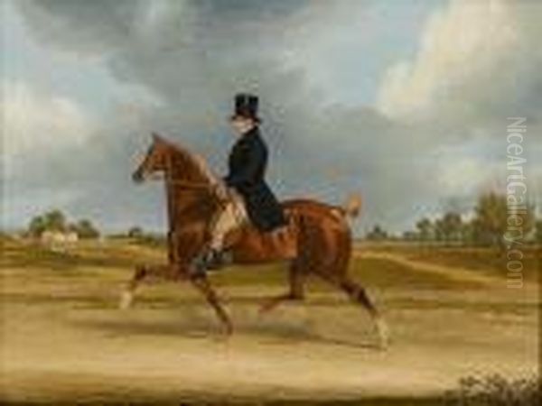 Cropped And Nicked: Richard 
Smith, Farrier To Meux's Brewery, Crossing Barnersbury On His Hackney Oil Painting by James Pollard