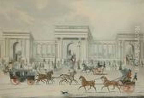 The Grand Entrance To Hyde Park Oil Painting by James Pollard
