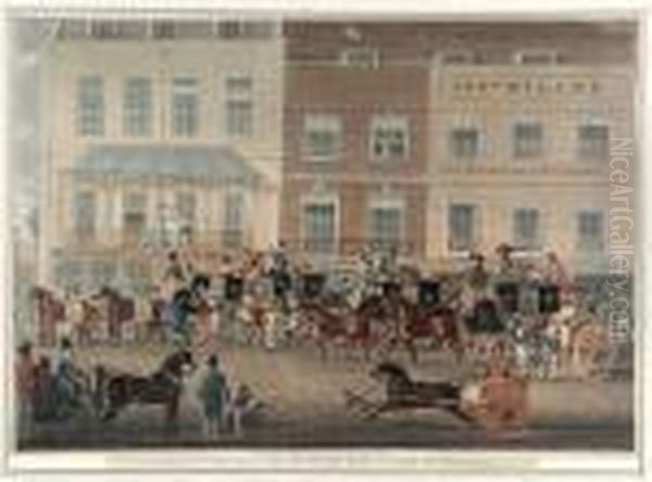 West Country Mails At The Gloucester Coffee House, Piccadilly Oil Painting by James Pollard