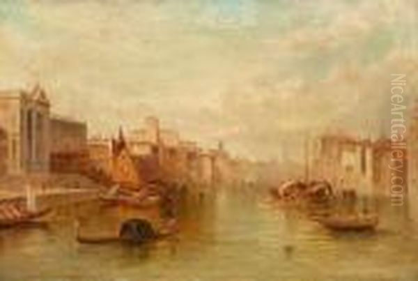 Canal Grande Invenedig Oil Painting by Alfred Pollentine