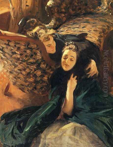 Violet Sargent and Flora Priestley Oil Painting by John Singer Sargent