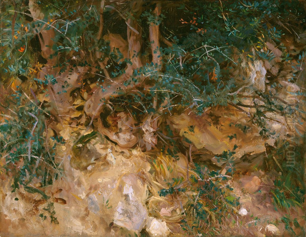 Valdemosa, Majorca: Thistles and Herbage on a Hillside Oil Painting by John Singer Sargent