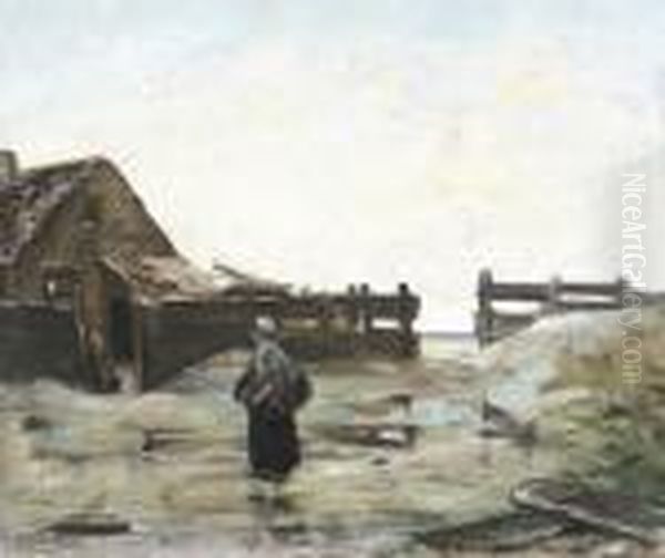 Vissersvrouwen Oil Painting by Edward Antoon Portielje