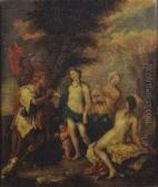 Diana, Juno And Actaeon Oil Painting by Nicolas Poussin