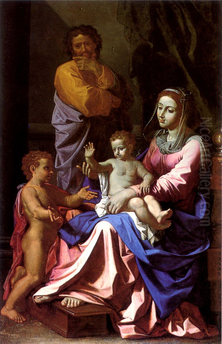 La Sainte Famille Oil Painting by Nicolas Poussin