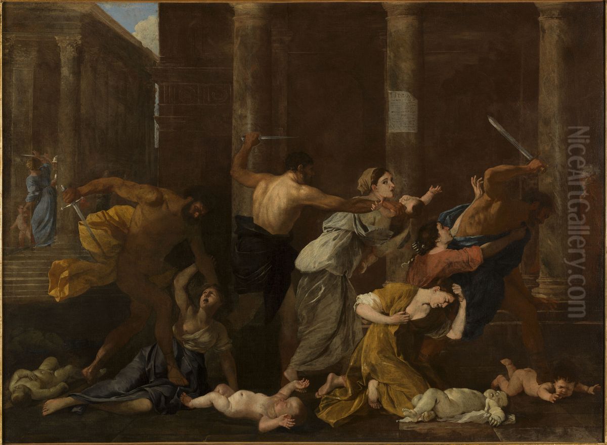 Massacre Of The Innocents Oil Painting by Nicolas Poussin