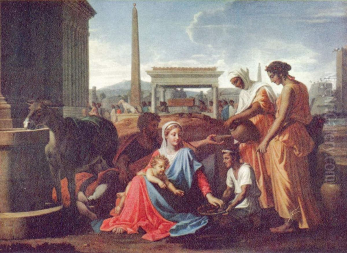 The Rest On The Flight Into Egypt Oil Painting by Nicolas Poussin