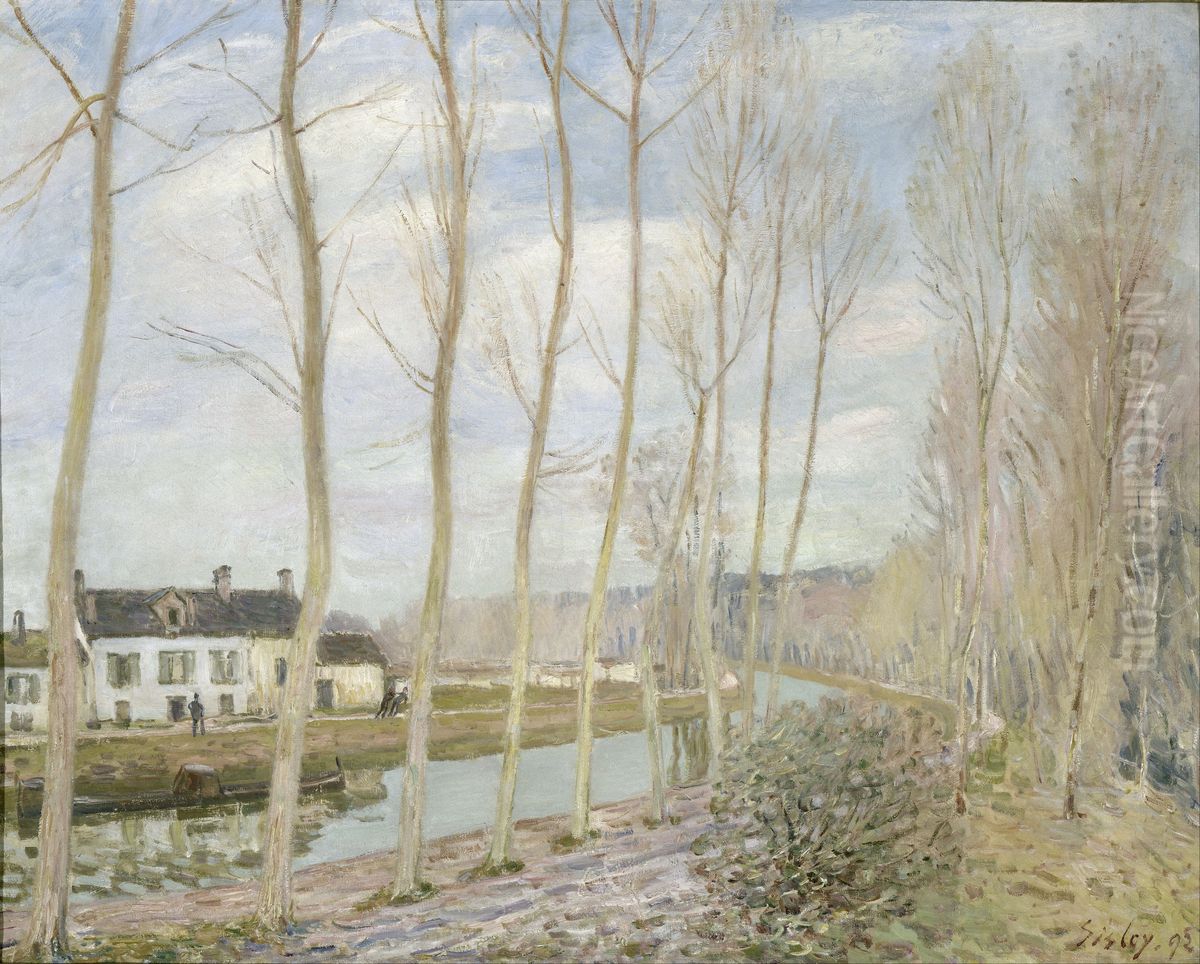The Canal Du Loing At Moret Oil Painting by Alfred Sisley