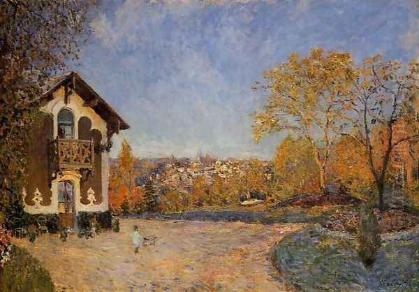 View of Marly-le-Roi from House at Coeur-Colant Oil Painting by Alfred Sisley