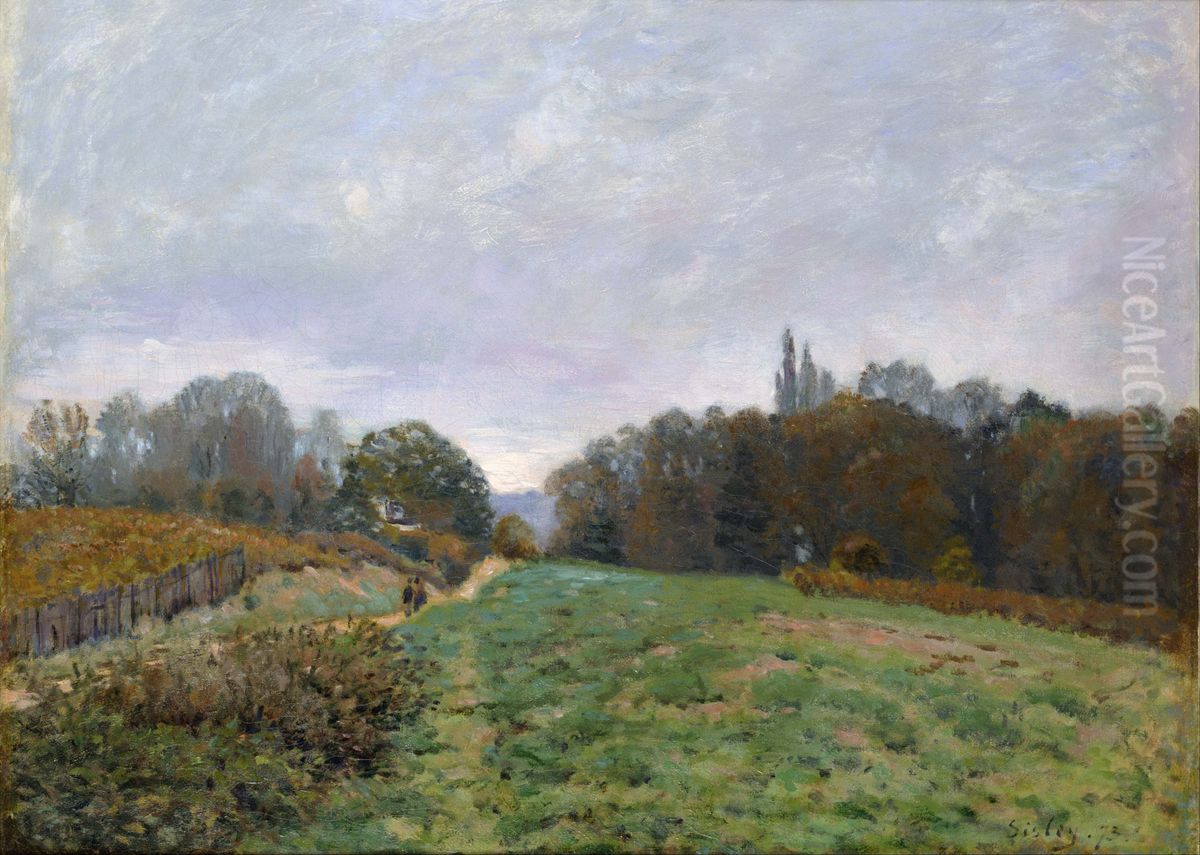 Landscape at Louveciennes Oil Painting by Alfred Sisley