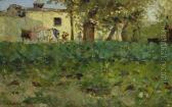 Vecchio Vomero Oil Painting by Attilio Pratella