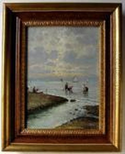 Il Lavoro Dei Pescatori Oil Painting by Attilio Pratella